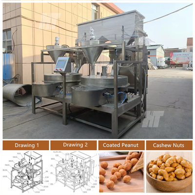 Máy phủ đậu phộng tự động SUS304 Thiết bị phủ hạt năng suất cao