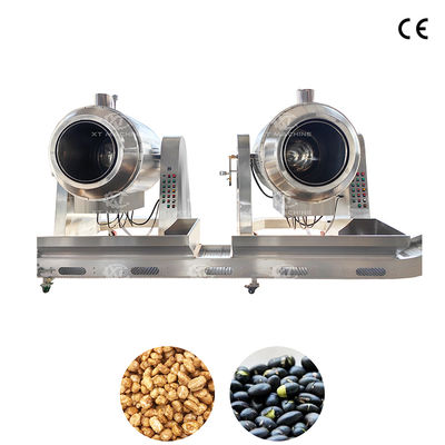 Giá tốt. Máy rang hạt trống lớn 80kg/mẻ, gia nhiệt bằng gas, tráng đường và sấy trực tuyến