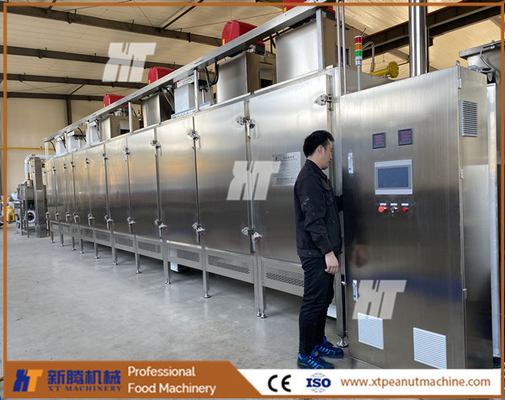 Giá tốt. Máy rang đậu phộng thương mại SUS304 Máy rang hạt điều 400kg / H Máy rang lạc trực tuyến