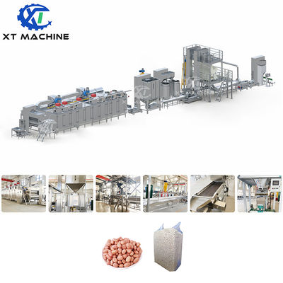 Giá tốt. Máy chần đậu phộng/quả phỉ/quả hồ trăn tự động điều khiển PLC với máy đóng gói chân không trực tuyến