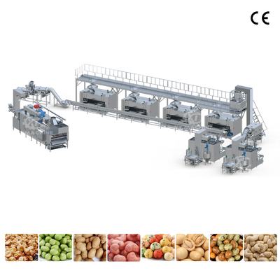 Giá tốt. Dây chuyền sản xuất rang, tẩm gia vị và nướng đậu phộng tự động hoàn toàn trực tuyến