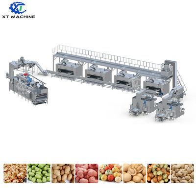 500-1000kg/h Capacity Food Grade Stainless Steel 304 Nuts Coating Machine with PLC Control for Nuts Processing Line Máy phủ đậu phộng với điều khiển PLC cho dây chuyền chế biến hạt