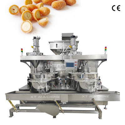 500-1000kg/h Máy làm bánh burger đậu phộng phủ với điều khiển PLC Máy phủ hạt dẻo