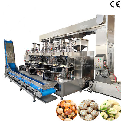 Giá tốt. Công suất lớn Máy chế tạo trứng đậu phộng phủ đầy tự động Máy phủ thực phẩm ăn nhẹ cho hạt trực tuyến