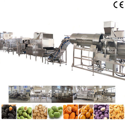 Giá tốt. Dòng sản xuất phủ đậu phộng và chiên công nghiệp hoàn toàn tự động với thiết bị chiên hạt 304 thép không gỉ trực tuyến