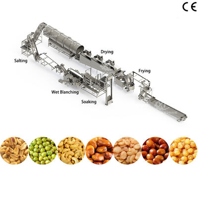 Máy chiên hạt công nghiệp Máy chiên đậu phộng Cashew Chiên dây chuyền sản xuất