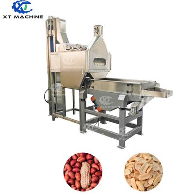 Giá tốt. 1000kg/h Capacity Split Peanut Blanching Machine with 98-99% Peeling Rate and Adjustable Rubber Belts: Máy làm trắng đậu phộng chia với tốc độ lột 98-99% và dây đai cao su điều chỉnh trực tuyến
