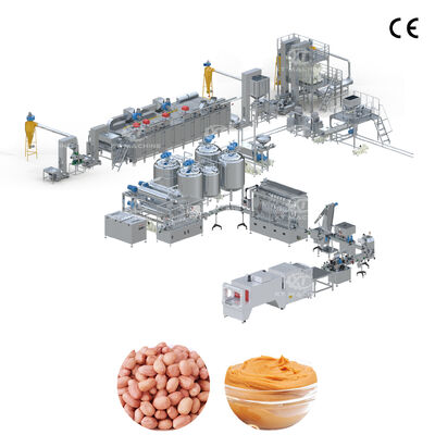 Đường dây sản xuất bơ đậu phộng / paste cashew / mứt hạnh nhân có công suất lớn 300-5000kg / giờ với máy nghiền và nướng bánh / Blancher