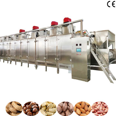 1000kg/h SS304 lò nướng công nghiệp cấp thực phẩm với nhiệt khí và điện cho máy rang hạt liên tục