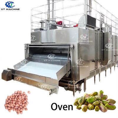 SUS304 Stainless Steel PLC Control liên tục Nuts Roaster với 3000kg / h Capacity cho đồng bộ nướng