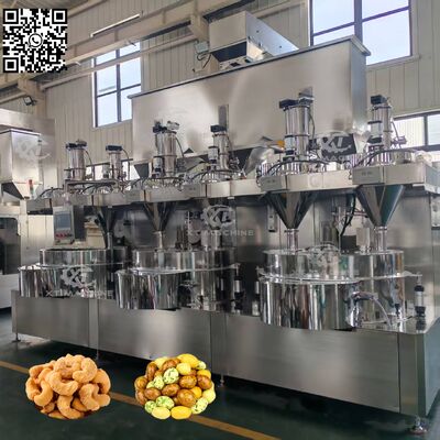 Giá tốt. Máy phủ tự động SUS304 được điều khiển bằng PLC để làm đậu rộng/đậu phộng hoa hồng/dừa điều công suất 300-400kg/h trực tuyến