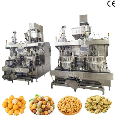 Giá tốt. Máy làm bánh snack hạt phủ bột độ chính xác cao 500-1000kg/h với hệ thống điều khiển PLC và vật liệu SUS304 trực tuyến