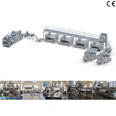 Dây chuyền sản xuất phủ và nướng hạt bằng thép không gỉ cấp thực phẩm 1000kg/h cho nhà máy chế biến thực phẩm