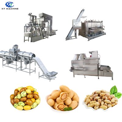Dây chuyền chế biến và rang đậu phộng công suất 500-1000kg / h với điều khiển PLC và thép không gỉ cấp thực phẩm SUS304