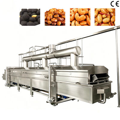 Máy nướng hạt liên tục loại dây đai tự động đầy đủ loại thực phẩm Máy nướng đậu phộng phủ với chứng nhận CE