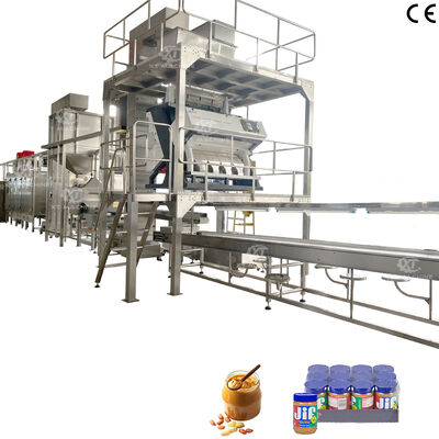 Giá tốt. Dây chuyền sản xuất bơ đậu phộng tự động hoàn toàn Máy làm bơ hạt có điều khiển PLC Công suất 2000kg / h trực tuyến