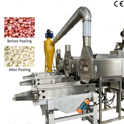 Giá tốt. SUS304 1000kg/h-2000kg/h Máy cắt đứt và làm trắng đậu phộng Máy lột bằng không khí để sản xuất đậu phộng làm trắng trực tuyến