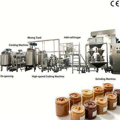 Giá tốt. Dòng sản xuất bơ đậu phộng/bơ cà xê/bơ dẻo 500kg/h-2000kg/h với thiết bị chế biến bơ hạt SS304 trực tuyến
