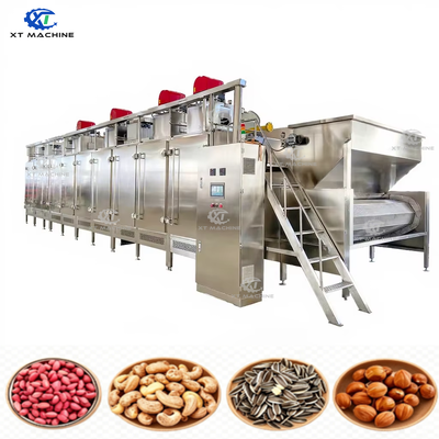 Giá tốt. Máy nướng hạt không khí nóng liên tục bằng thép không gỉ với phần điều khiển và làm mát PLC để rang đồng bộ trực tuyến