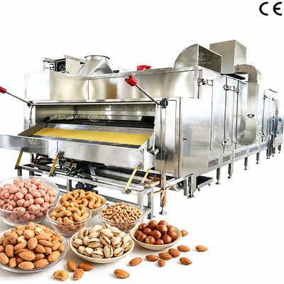 Giá tốt. Có thể tùy chỉnh 300kg / h-1000kg / h Máy rang hạt loại đai liên tục Lò nướng thương mại với bảng điều khiển PLC trực tuyến
