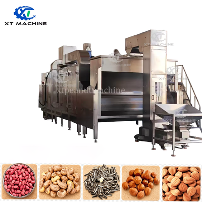 304 thép không gỉ liên tục dây đai hạt nướng với điều khiển PLC và 3000kg / h Capacity cho đậu phộng / hạt / hạnh nhân / nướng cashew