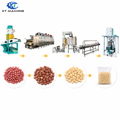 Dây chuyền chế biến đậu phộng chần SUS304 Máy chần không khí đậu phộng khô Hỗ trợ tùy chỉnh thiết bị và thiết kế nhà xưởng