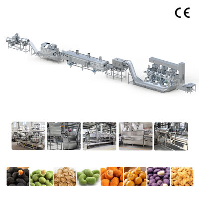 Giá tốt. Dây chuyền sản xuất đậu phộng phủ điều khiển PLC chìa khóa trao tay | Nhà máy gia vị chiên phủ hạt công nghiệp trực tuyến
