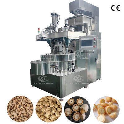 Máy làm bánh mì kẹp nhân đậu phộng phủ bột tốc độ cao điều khiển PLC Thiết bị phủ đồ ăn nhẹ hạt đa năng